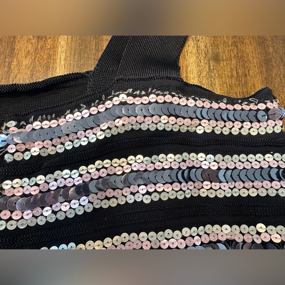 Missoni Dress Black Classic Knit With Pink And Silver Sequins Size 42 - Picture 4 of 12